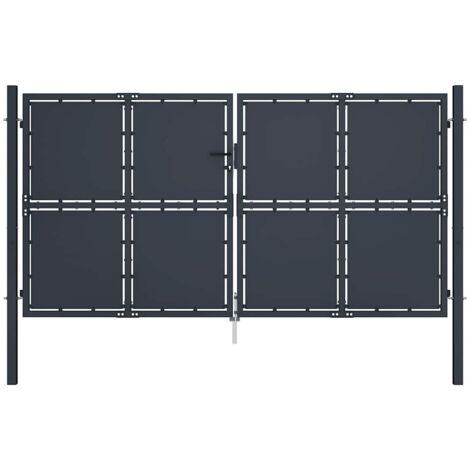 Gartentor aus Stahl 300 x 150 cm Anthrazit