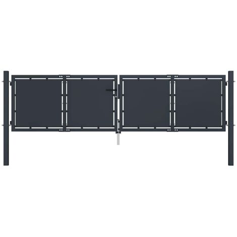 Gartentor aus Stahl 300 x 75 cm Anthrazit