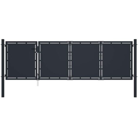 Gartentor aus Stahl 350 x 100 cm Anthrazit