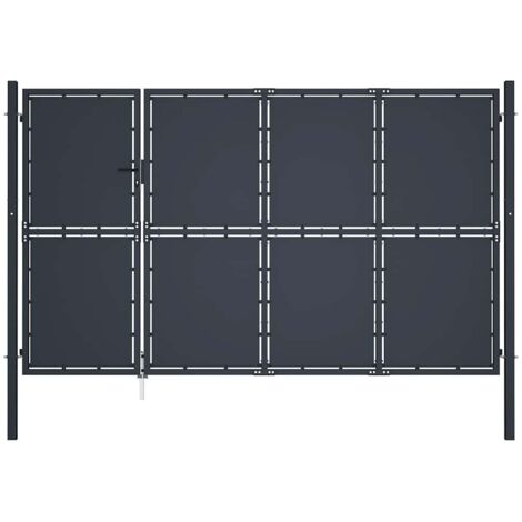 Gartentor aus Stahl 350 x 150 cm Anthrazit