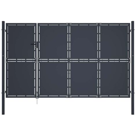 Gartentor aus Stahl 350 x 175 cm Anthrazit