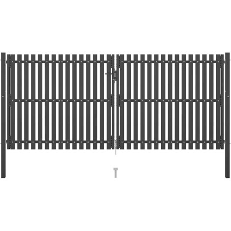 Gartentor aus Stahl 400 x 150 cm Anthrazit