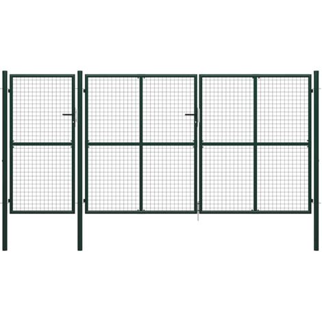 Gartentor aus Stahl 400 x 150 cm Grün