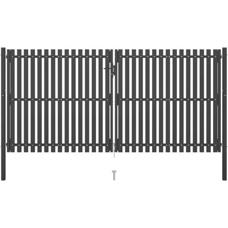 Gartentor aus Stahl 400 x 175 cm Anthrazit