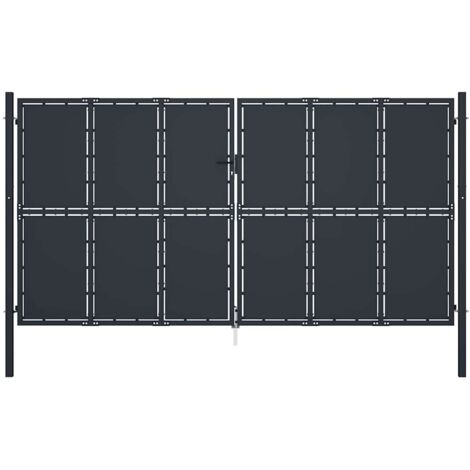 Gartentor aus Stahl 400 x 175 cm Anthrazit
