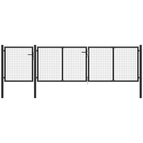Gartentor aus Stahl 400 x 75 cm Anthrazit