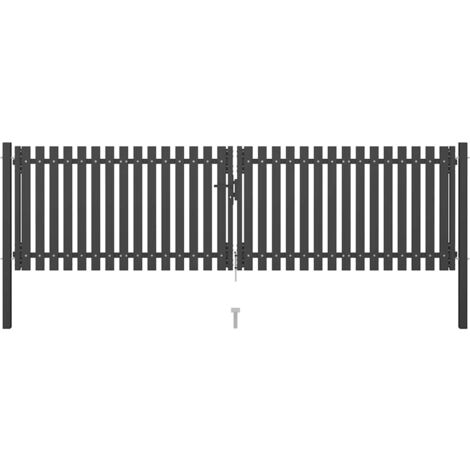 Gartentor aus Stahl 400 x 75 cm Anthrazit