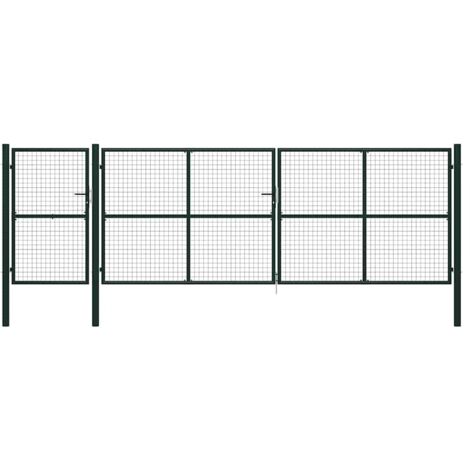 Gartentor aus Stahl 500 x 150 cm Grün