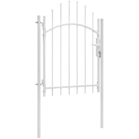 Gartentor Stahl 1 x 2 m Weiß vidaXL