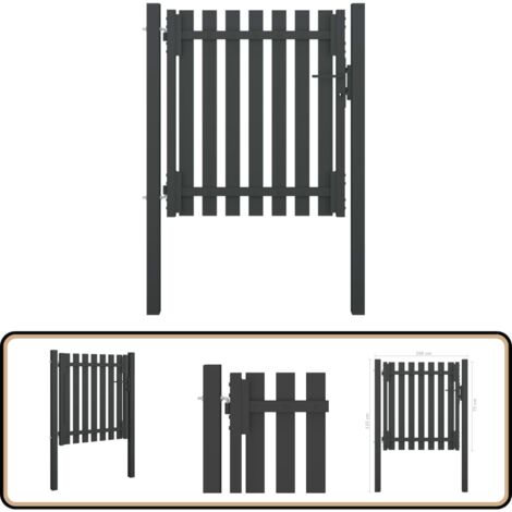 Gartentor Stahl 1x1,25 m Anthrazit - Gartentor - Stahltür - Metalltor - Zaunteil - Abschließbares Tor