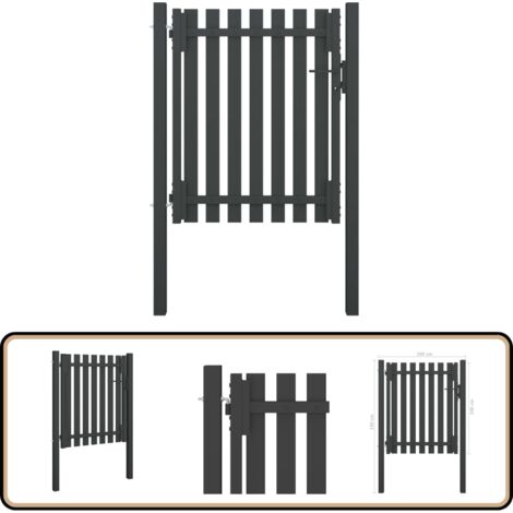 Gartentor Stahl 1x1,5 m Anthrazit - Gartentor - Stahltür - Metalltor - Anthrazit - Abschließbares Tor