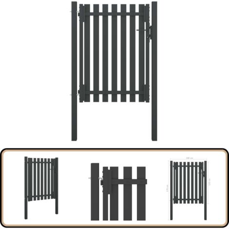 Gartentor Stahl 1x1,7 m Anthrazit - Gartentor - Stahltür - Zaunteil - Einfahrtstor - Absperrgitter