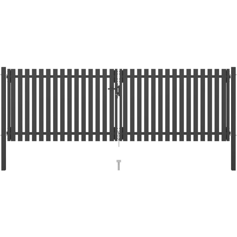 Gartentor Stahl 4x1, 5 M Anthrazit Vidaxl