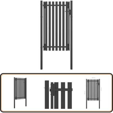 Gartentor Stahl 1x2,25 m Anthrazit - Gartentor - Stahltür - Metalltor - Zaunteil - Einfahrtstor
