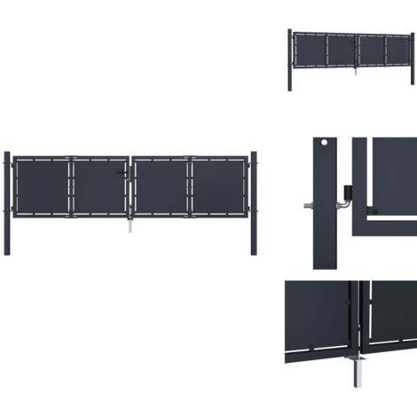 Gartentor Stahl 300×100 cm Anthrazit - Gartentor - Gartentore - Zauntor - Zauntore