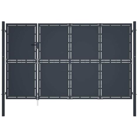 Gartentor Stahl 350 x 175 cm Anthrazit vidaXL
