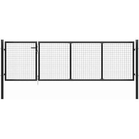 Gartentor Stahl 350 x 75 cm Anthrazit vidaXL