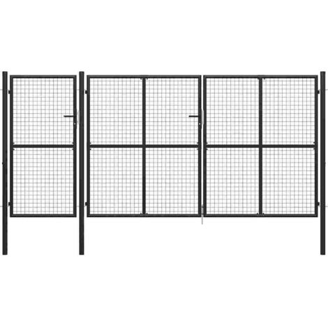 Gartentor Stahl 400 x 150 cm Anthrazit