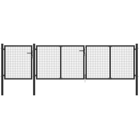 Gartentor Stahl 400 x 75 cm Anthrazit