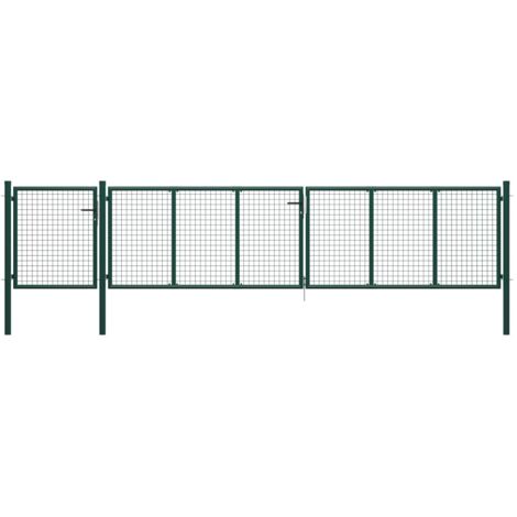 Gartentor Stahl 500×100 cm Grün vidaXL