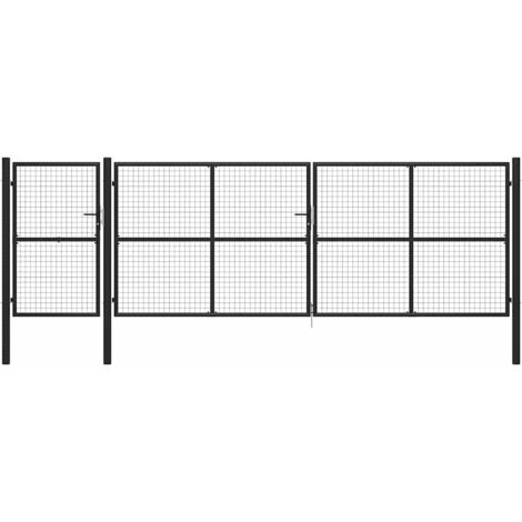 Gartentor Stahl 500×150 cm Anthrazit