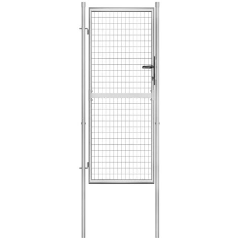 Gartentor verzinkter Stahl 100 x 200 cm Silber