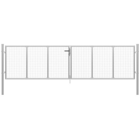 Gartentor verzinkter Stahl 400 x 100 cm Silber