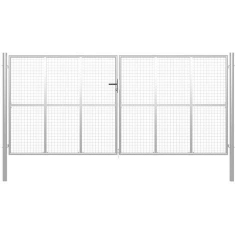 Gartentor verzinkter Stahl 400 x 200 cm Silber
