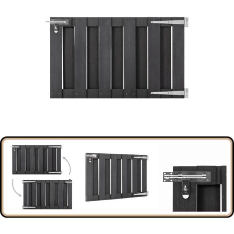 Gartentor WPC 100 x 60 cm Grau - Gartentor - WPC Tor - Graues Tor - Zaun - Sichtschutz