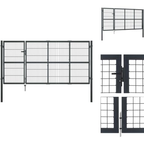 Gartentore - Living Gartentor mit Pfosten Stahl 350×120 cm Anthrazit
