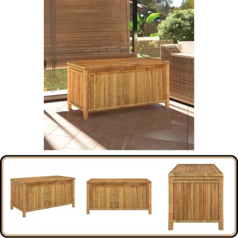 Gartentruhe 110x52x55 cm Bambus - Bambus Gartenmöbel - Außenaufbewahrung - Gartentruhe - Lagerräume - Gartenorganisation