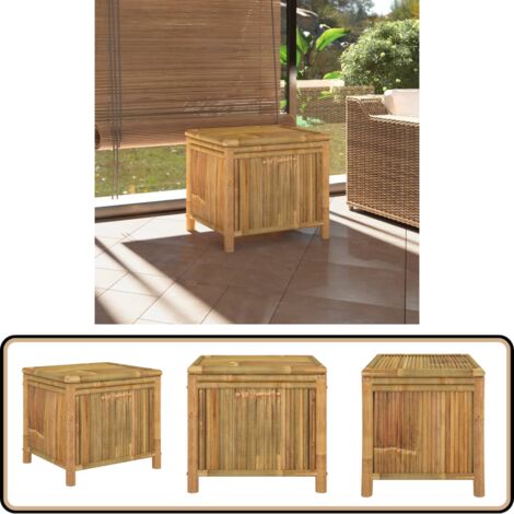 Gartentruhe 60x52x55 cm Bambus - Bambus Gartenmöbel - Außenaufbewahrung - Gartentruhe - Lagerschrank - Wetterfest