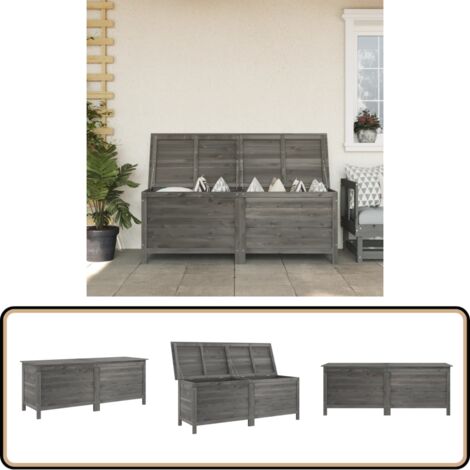 Gartentruhe Anthrazit 150x50x56,5 cm Massivholz Tanne - Holz Gartenbox - Tannenzapfen Box - Gartenaufbewahrung - Gartenmöbel - Außenspeicherschrank