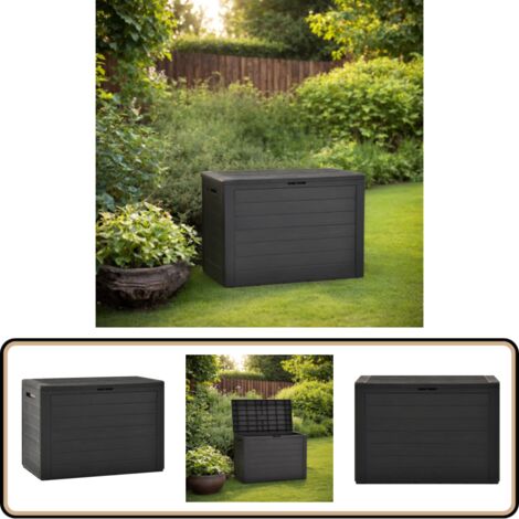 Gartentruhe Anthrazit 78x44x55 cm - Gartentruhe - Außenaufbewahrung - Gartenkiste - Lagerschrank - Anthrazit