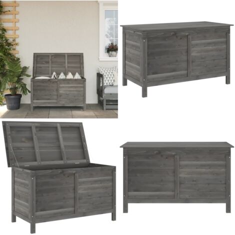 Gartentruhe Anthrazit 99x49,5x58,5 cm Massivholz Tanne - Holz Gartenbox - Auflagenbox - Gartenmöbelaufbewahrung - Gartentruhe - Tannenholztruhe - Home & Living