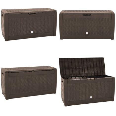 Gartentruhe Braun 119x48x60 cm Polypropylen - Aufbewahrungsbox - Aufbewahrungsboxen - Home & Living