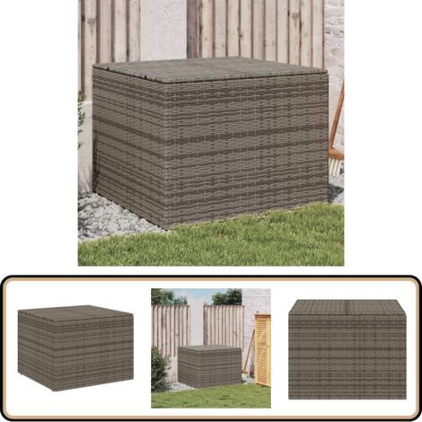 Gartentruhe Grau 291L Poly Rattan - Gartenbox - Auflagenbox - Gartenmöbel - Outdoor Box - Rattan Gartenmöbel