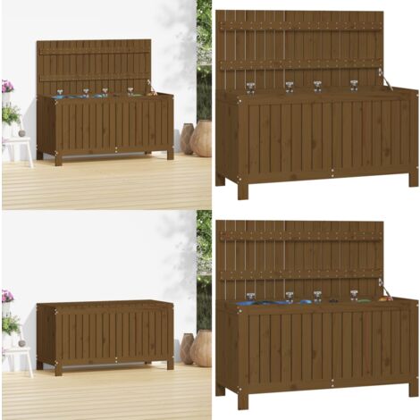 Gartentruhe Honigbraun 115x49x60 cm Massivholz Kiefer - Gartentruhe - Gartenaufbewahrung - Holzkiste - Kiefernholz - Outdoor Möbel - Home & Living