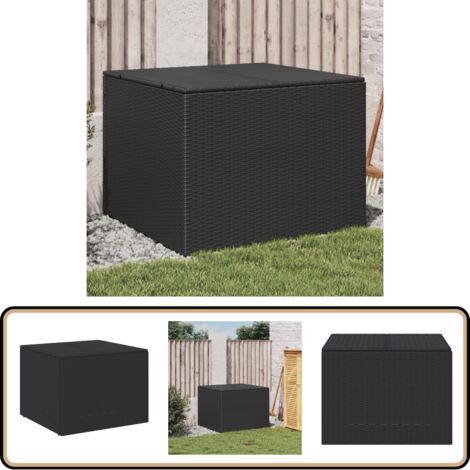 Gartentruhe Schwarz 291L Poly Rattan - Gartentruhe - Outdoor Box - Gartenaufbewahrung - Wetterfest - Poly Rattan