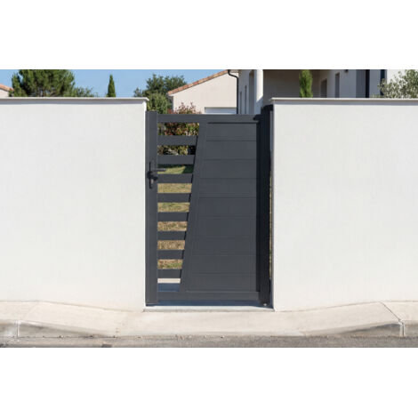 Gartentür 1 m CERVINA H.160 cm Aluminium Grau