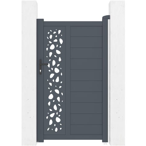 CASANOOV Gartentür aus Aluminium 1m SUNNY 100 x 180 cm Grau