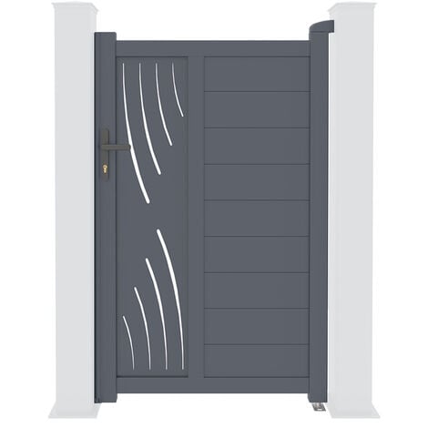 CASANOOV Gartentür aus Aluminium 1m VELETA 100 x 160 cm Grau