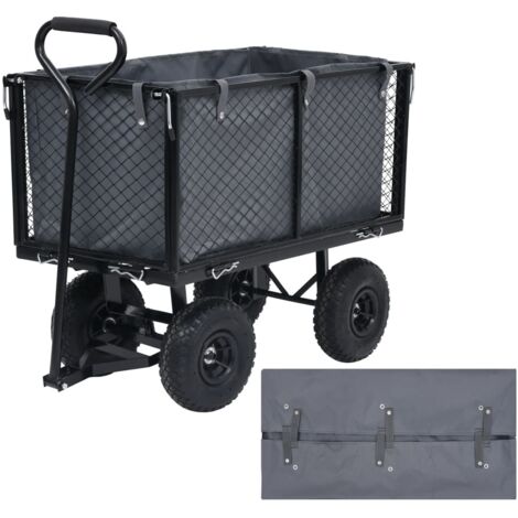 Gartenwagen-Einlage Dunkelgrau 81x41x40 cm Stoff vidaXL