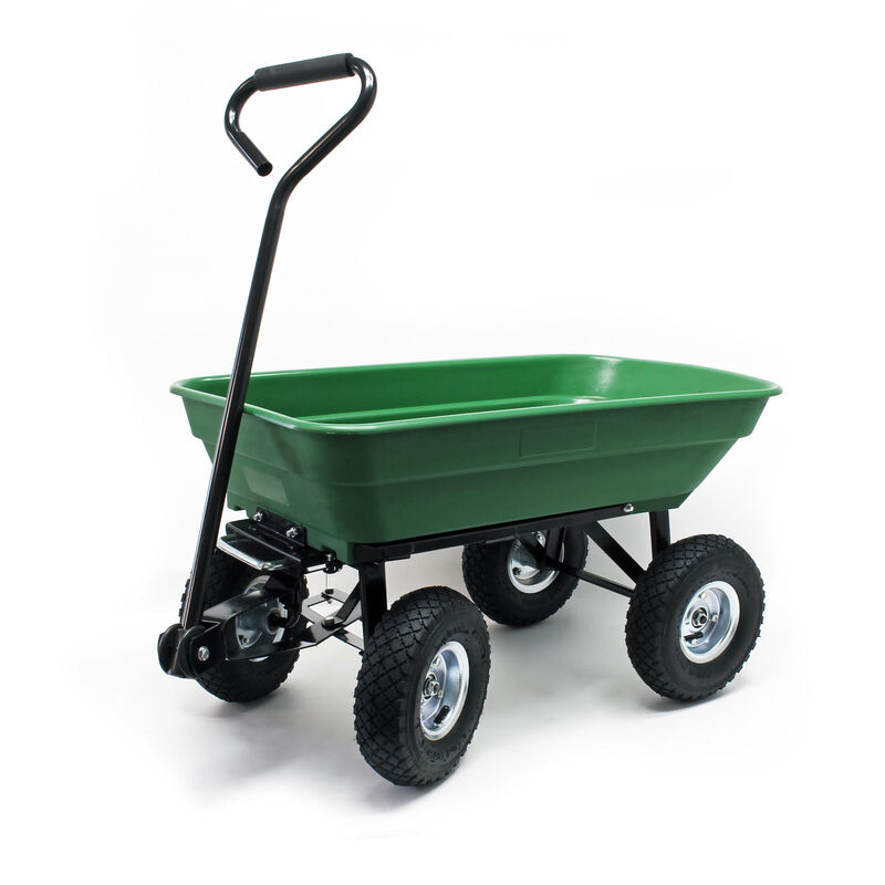 Chariot de jardin à main avec Benne basculante Volume 75L Capacité de charge 240kg Remorque Brouette
