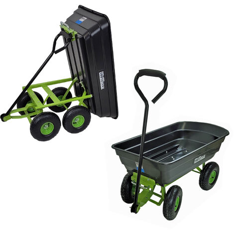 Gartenwagen kippbar Tragkraft 300 kg schwarz/grün Handwagen Transportwagen Transportkarre
