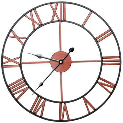 Gartenwanduhr für den Außenbereich, 40 cm/16 Zoll, Eisenuhr mit römischen Ziffern