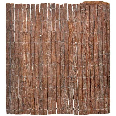 Gartenzaun 100x600 cm Rinde vidaXL923635