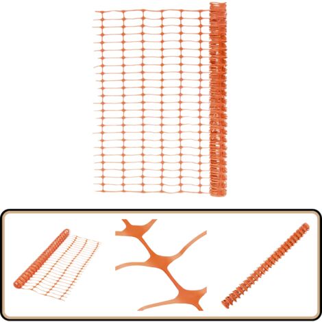 Gartenzaun 50 m Orange - Gartenzaun - Schutznetz - Absperrgitter - Sicherheitszaun - Warnsystem