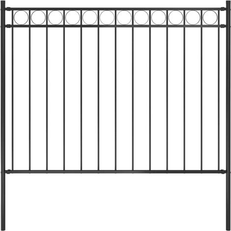 Gartenzaun ASSEN Stahl 1,7 x 1 m Schwarz
