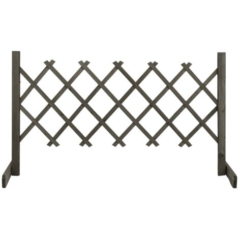 Gartenzaun aus Holz-Gitter Grau 120x60 cm Fichte
